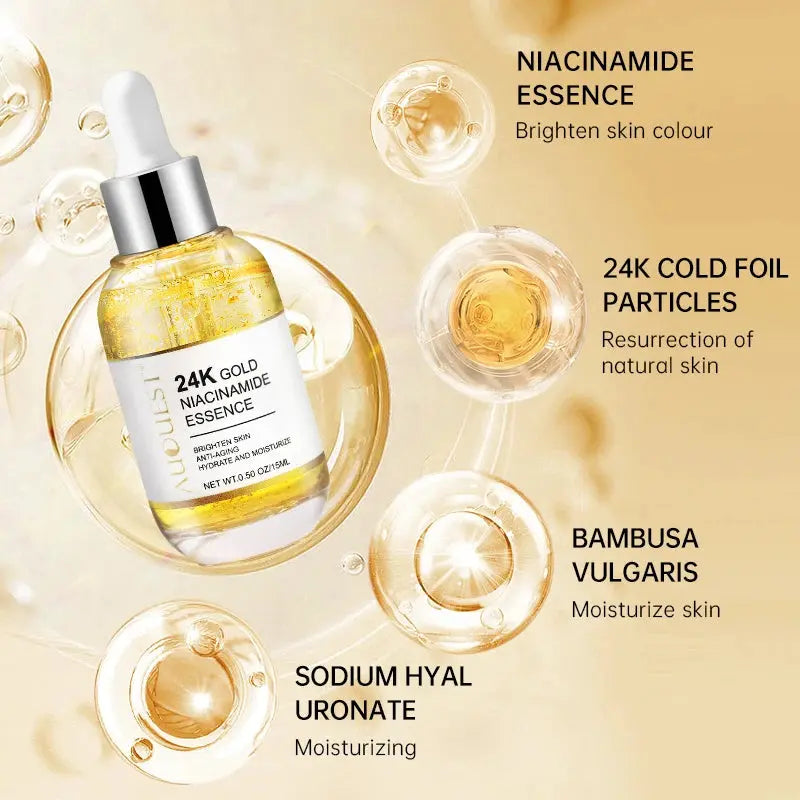 Vanilla Niacinamide Serum Hyaluronic Acid for Face 24K Gold Serum