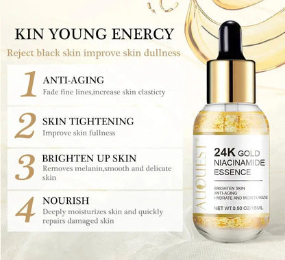 Vanilla Niacinamide Serum Hyaluronic Acid for Face 24K Gold Serum