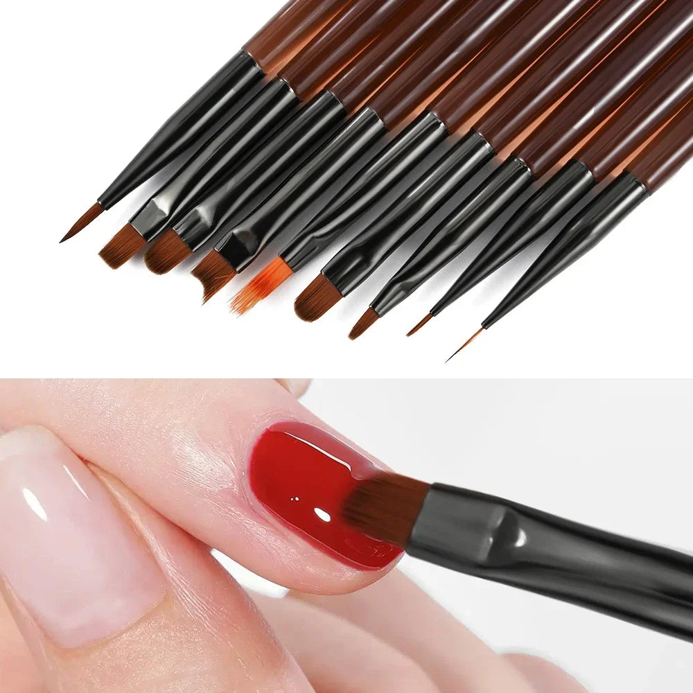 Vanilla 9PCS UV Gel Nail Brush Liner DIY Painting